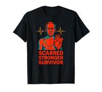 Heart Attack Mens Scarred Stronger Survivor Surgery Recovery T-Shirt