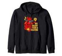 Heart Attack My Heart Took A Beating Cool Mens Surgery Recov Zip Hoodie