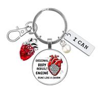 Heart Attack Survivor Gifts for Women Men Cardiac Surgery Inspirational Christmas Motivational Present New Start Keychain for Survivors Transplant Recovery Gifts for Heart Surgery Cardiology Jewelry