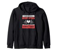 Heart Attack Survivor Recovery Humor Resilience Saying Zip Hoodie