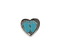 Heart Baby Blue Feet - 8mm floating charm will fit Living memory lockets and Origami Owl style lockets