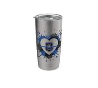 Heart Badge Police Thin Blue Line Honor Service Stainless Steel Insulated Tumbler