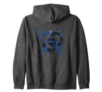 Heart Badge Police Thin Blue Line Honor Service Zip Hoodie