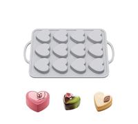 Heart Baking Mould - 31.5cm Silicone Mould with 12 Cavities, Non-Stick Mousse Chocolate Molds, Flexible Food Grade | Reusable Dessert Baking Tool for Valentine's Day