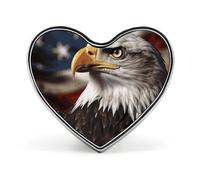 Heart Bald Eagle US Flag Brooch Classic Mini Pin 1 Inch Aluminum Alloy Lapel Pin Personalized Button Badge for Backpack Hat Suit Jacket Clothing Decoration