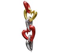 Heart Balloon 75 cm XXL Foil Balloon Red Gold Silver Choice of 1 5 10 20 Pieces Wedding Engagement Valentine's Day Party Decoration Plug-in System Connectable Reusable Balloon Arch Garland (Mix of
