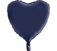 Heart balloon heart shape foil balloon mylar (46cm, 18"), satin navy blue