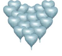 Heart Balloons, 18 Pcs 18 Inch Heart Foil Balloons for Helium Floating, Valentine's Day Party Decorations, Birthday, Wedding, Engagement, Baby Shower, Graduation, Romantic Décor(Blue)