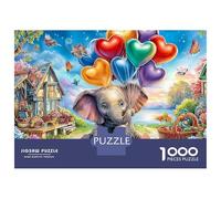 Heart Balloons Elephant Jigsaw Puzzles for Adults 1000 Pieces Impossible PuzzleMagical Elephant Jigsaw Puzzles for Adults Adult Puzzle Difficult Jigsaw Puzzle Challenging Game