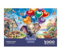 Heart Balloons ElephantLuxury Jigsaw Puzzles for Adults Featuring 1000 Meticulously Crafted Advanced Challenging Puzzle Game Pieces - Created to Be An Unforgettable Gift Jigsaw Puzzles for Adults And