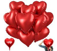 Heart Balloons Red, 16 PCS Heart Shape Foil Helium, for Red Valentines, Wedding, Graduation, Baby Shower, Anniversary Decorations-1