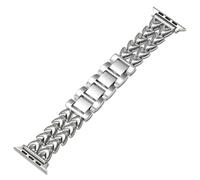 Heart Band Compatible with Apple Watch Bands for Women 38mm 40mm 41mm 42mm, Double Love-Shaped Links Stainless Steel Metal Strap for iWatch Series 8 7 6 5 4 3 2 1 SE (Silver)