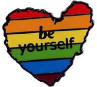 Heart Be Yourself Enamel Pin Brooch LGBT Rainbow Metal Pin Badge Gay Pride Enamel Lapel Pin Badge for Backpacks Bags Clothes