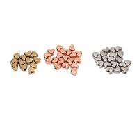 Heart Beads Jewelry Making Beads Plastic Spacer Beads Exquisite Glossy Durable Heart Shaped Beads for DIY Necklaces Bracelets Earrings Mixed Color Gold Rose Gold Silver 50Pcs