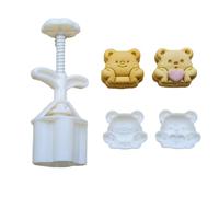 Heart Bear Moon Cakes Maker Mold MidAutumn Pastries Tool Cookie Dessert Cutter Hand Pressure Cakes Mold Heart Bear Pattern Cake Molds for Bakings Shape Hand Press Easy to Clean