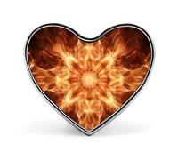 Heart Beautiful Flame Pattern Brooch Classic Mini Pin 1 Inch Aluminum Alloy Lapel Pin Personalized Button Badge for Backpack Hat Suit Jacket Clothing Decoration