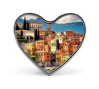 Heart Beautiful Italy Brooch Classic Mini Pin 1 Inch Aluminum Alloy Lapel Pin Personalized Button Badge for Backpack Hat Suit Jacket Clothing Decoration