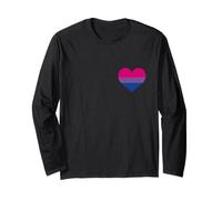 Heart Bi Heart Homo Bisexual Love LGBTQIA Bisexuality Long Sleeve T-Shirt