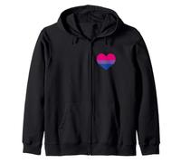 Heart Bi Heart Homo Bisexual Love LGBTQIA Bisexuality Zip Hoodie