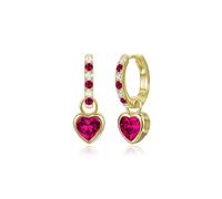 Heart Birthstone Drop Earrings for Women: 925 Sterling Silver hypoallergenic Huggie Earrings with Dainty CZ, Trendy Jewelry Gift for Her, Christmas Anniversary Birthday Gift for Wife Girlfriend Mom