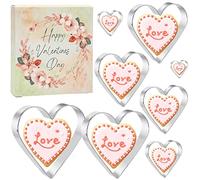 Heart Biscuit and Cookie Cutters, 8-Piece Stainless Steel Set