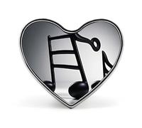 Heart Black White Music Note Brooch Classic Mini Pin 1 Inch Aluminum Alloy Lapel Pin Personalized Button Badge for Backpack Hat Suit Jacket Clothing Decoration