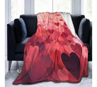 Heart Blanket 200 x 240 cm Red Flannel Fluffy Fleece Blankets for Adults, Soft Lightweight Warm Throw Blanket for Bed Sofa and Couch A-1856