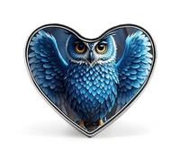 Heart Blue Owl Brooch Classic Mini Pin 1 Inch Aluminum Alloy Lapel Pin Personalized Button Badge for Backpack Hat Suit Jacket Clothing Decoration