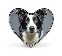 Heart Border Collie Brooch Classic Mini Pin 1 Inch Aluminum Alloy Lapel Pin Personalized Button Badge for Backpack Hat Suit Jacket Clothing Decoration