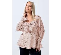 Heart Bow Front Chiffon Top Yours Light Pink 26-28