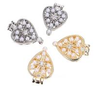 Heart Box DIY Zircon Manicure Patches Nail Decoration 4Pcs | Love Shape Studs, Elegant Accent for Press-On Nails, Beginner-Friendly Use at Home, Salon or Date Night
