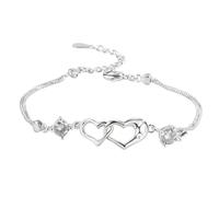Heart Bracelets For Women - Elegant Sister Bracelets - Romantic Stylish Bangle Jewelry For Girlfriend Bridesmaid Bride Grandma Friend Wedding Valentine's