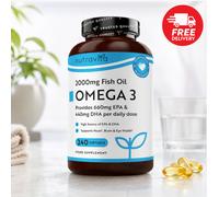Heart Brain & Vision Support Omega 3 Fish Oil 2000mg 240 Softgel Capsules