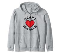 Heart Breaker Retro Red Heart Valentine’s Day Love Zip Hoodie
