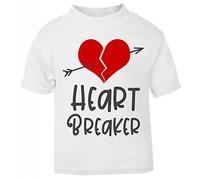 Heart Breaker [Style Two] Romantic Quotes for Couples, Anniversary) Short Sleeve Cotton Toddler t Shirt, 1-2 Years, White