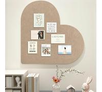 Heart Bulletin Display Boards,50×50cm Self Adhesive Corkboard Alternative,Wall Mounted Felt Pin Boards,Photo Vision Board for Home Office School (Dark Camel)