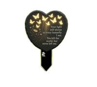 Heart Butterfly Grave Marker, 2D Acrylic Memorial Garden Stake with Floral & Butterfly Design, Cemetery Ornament for Outdoor, Lawn, Backyard, Remembrance of Loved Ones Grave Ornaments
