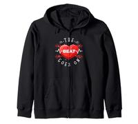 Heart Bypass Surgery for The Beat Goes on Heart Zip Hoodie