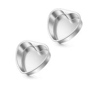 Heart Cake Pan, 6 Inch Small Heart Shaped Baking Pans for Oven & Dishwasher, 2Pcs Layer Smash Cake Tins Molds