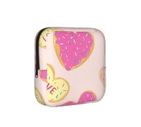 Heart Cake Sanitary Napkin Storage Bag Period Pouch, Discreet Sanitary Towel Holder Pink Donut Portable Feminine Pad Organiser for Women, Teen Girls, Travel & School