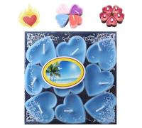 Heart Candle, 2025 New Heart Shaped Candle, Natural No Smell Tealight Candles, Romantic Luxury Tea Candle Set of 3.5-4 Hour Burn Time, Great for Valentine's Day, Birthday (Blue,1 Box)