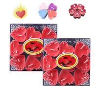 Heart Candle, 2025 New Heart Shaped Candle, Natural No Smell Tealight Candles, Romantic Luxury Tea Candle Set of 3.5-4 Hour Burn Time, Great for Valentine's Day (2 Box,Red)