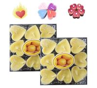 Heart Candle, 2025 New Heart Shaped Candle, Natural No Smell Tealight Candles, Romantic Luxury Tea Candle Set of 3.5-4 Hour Burn Time, Great for Valentine's Day (2 Box,Yellow)