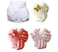 Heart Candle Moulds 3D Epoxy Silicone Mould for Hand on The Heart DIY Butterfly Casting Resin Silicone Mould Love Epoxy Soap Mold for Home Decoration Weddings Valentine's Day Mother's Day Party Gifts