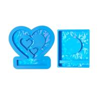 Heart Candlestick Silicone Mold Base House Shaped Holder Ornaments Home Decors Wedding Supplies