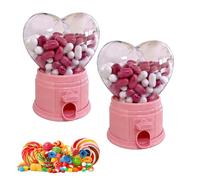 Heart Candy Dispenser, Mini Heart Shaped Candy Dispenser Valentine candies Dispensers Machine And Valentine's Day Exchange Treats Teacher Gifts Romantic Hearts candies Machine (2pcs)