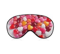 Heart Candy Eye Mask, Side Sleeping Mask Light Blindfold Sleeping Mask Nose Pad and Elastic Band for Children Women and Men