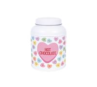 Heart Candy Hot Chocolate Canister - Small Domed Lid Kitchen Storage Tin