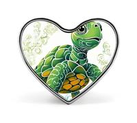 Heart Cartoon Turtle Pattern Brooch Classic Mini Pin 1 Inch Aluminum Alloy Lapel Pin Personalized Button Badge for Backpack Hat Suit Jacket Clothing Decoration