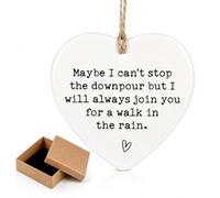 Heart Ceramic Hanging Ornament with Gift Box Friendship Keepsake for Women | For Friendship And Encouragement, Ideal For Gifting And Display, Lightweight With Inspirational Message.
